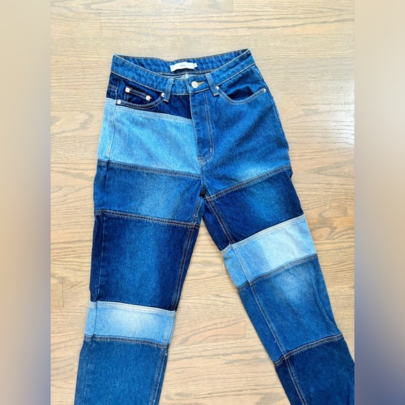 NWOT Adika Woman’s Patchwork Denim Y2K Jeans size M 28 29 - Picture 10 of 11